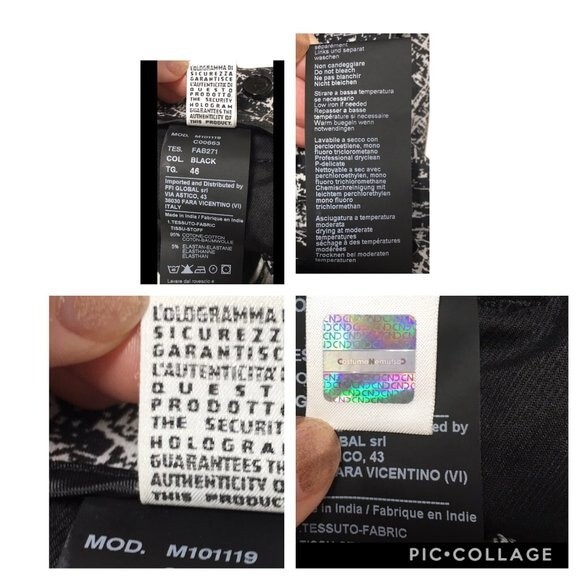 Costume Nemutso Costume National Tapered Slim Leg Printed Pants 10 NWOT - Picture 9 of 10